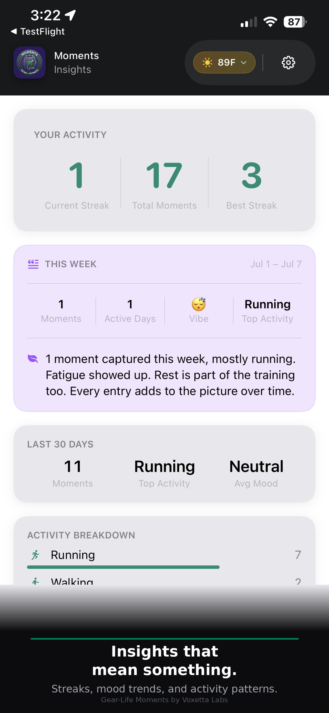 Moments: Fitness Journal screenshot 3