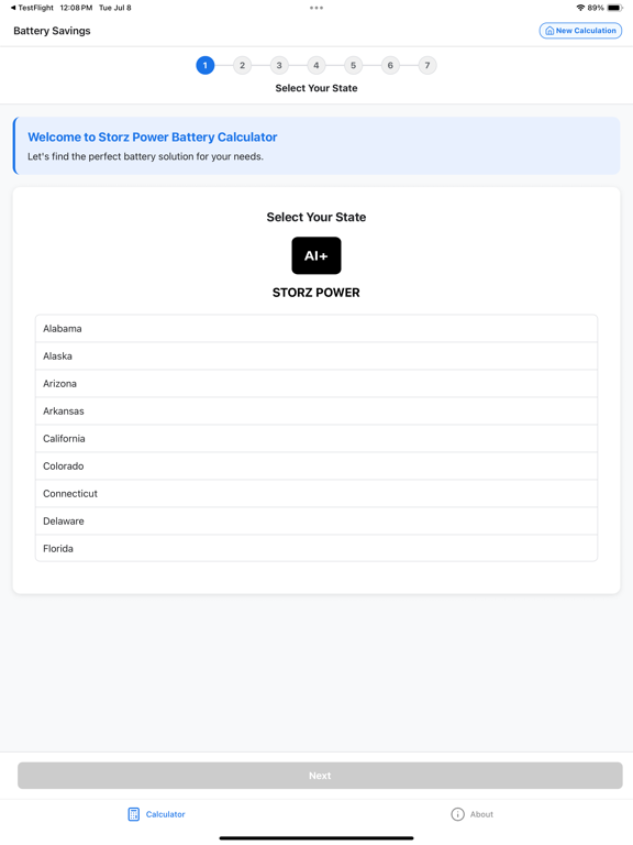 Storz Configure My Storage app screenshot