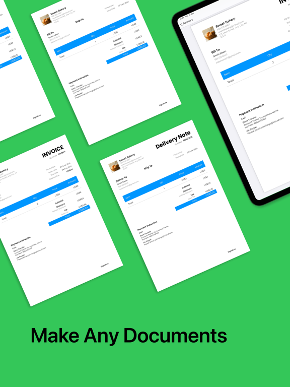 MakeBill: Custom Invoice Maker iPad screenshot 3 - Business app