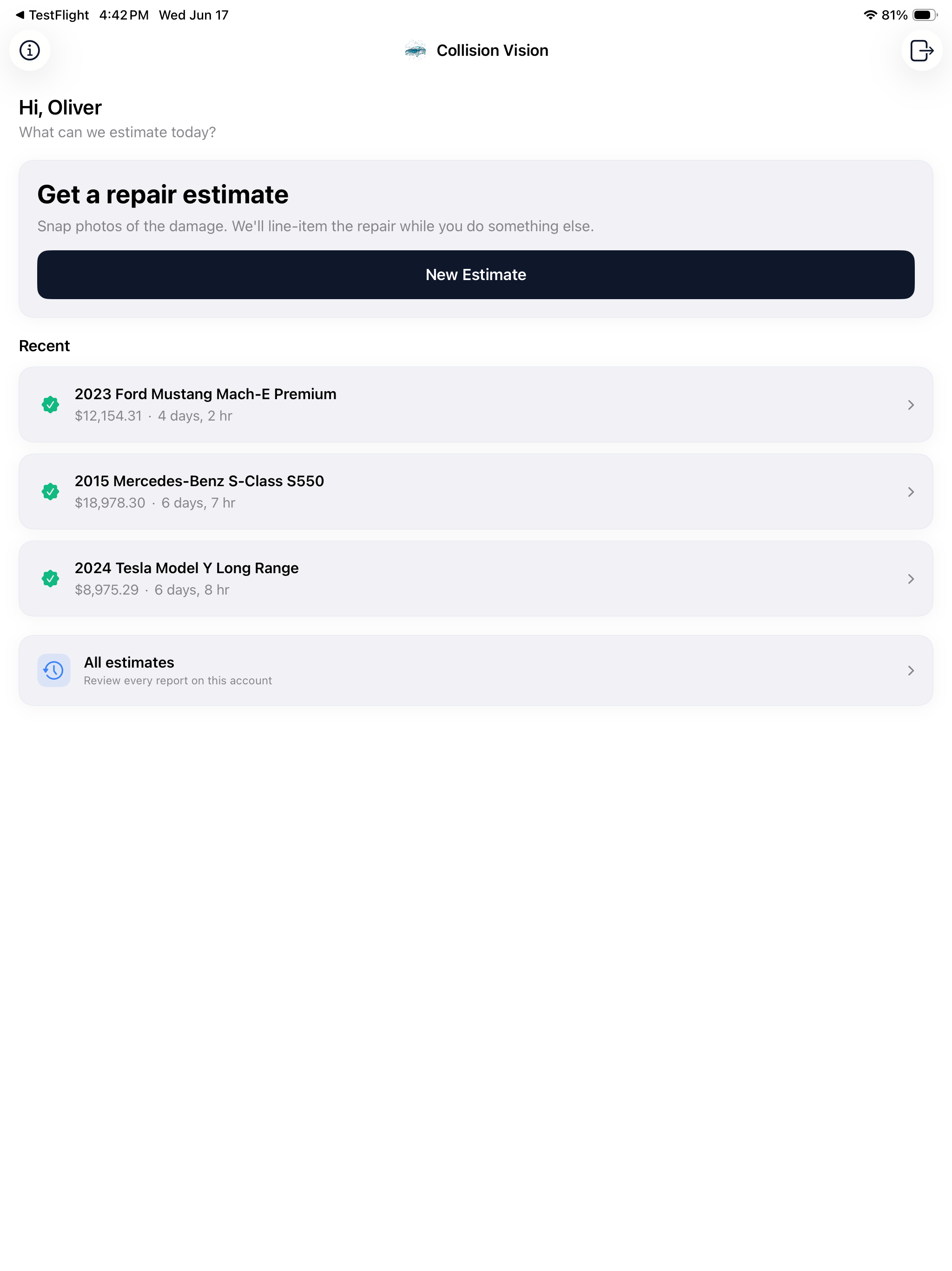 Collision Vision AI Estimator screenshot 9