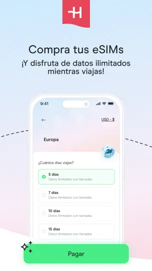 Captura de pantalla de Holafly ESIM: Datos Ilimitados en iPhone 1
