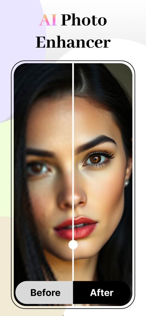 Eye Color Changer -Enhance Eye - AIによる写真強調機能により、ユーザーは肌の質感や瞳のディテールなど、画像の全体的な鮮明度と色彩を向上させ、プロ品質の仕上がりにできます。