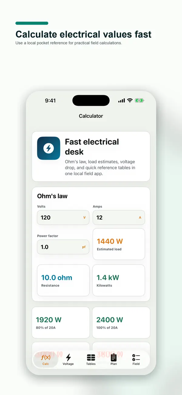 Screenshot #1 pour Electrical Pocket Ref