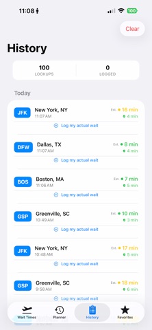TSA Wait Times screenshot