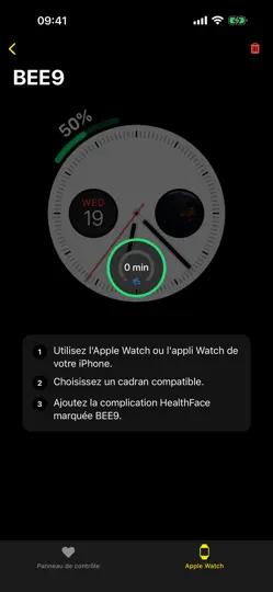 Capture d'écran de HealthFace sur iPhone 7