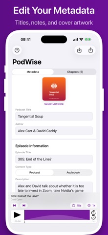 PodWise: Podcast Chapters iPhone screenshot