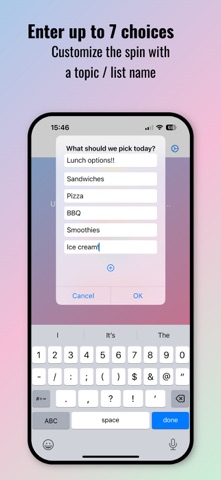 Pinwheel Decision Maker iPhone screenshot