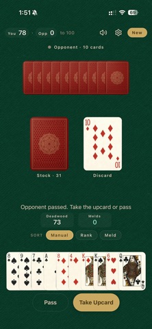 Just Gin Rummy Game Screenshot 2 of 3