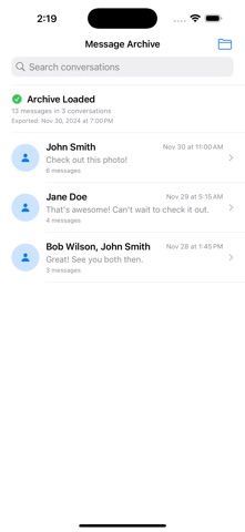 Message Archive screenshot