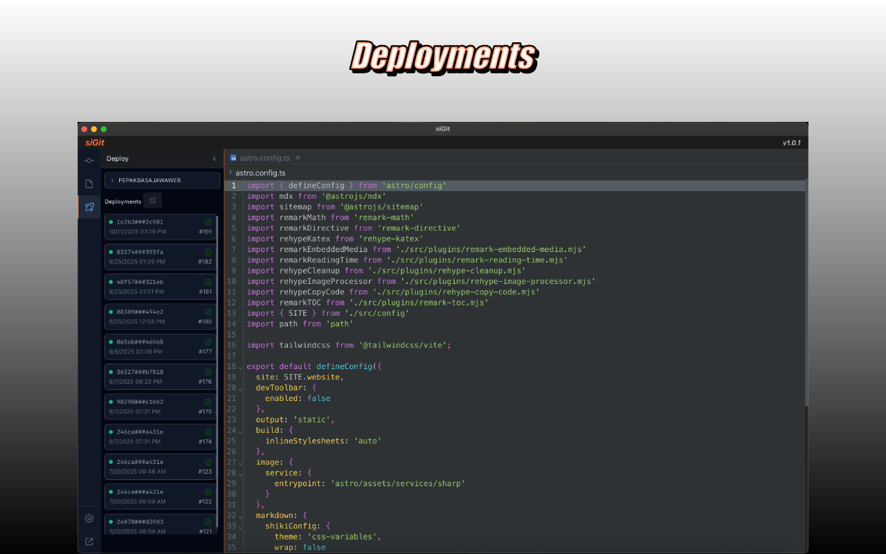 siGit: Code & Deploy
