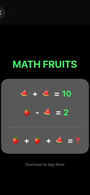 Math Fruits - Brain Puzzle screenshot 2