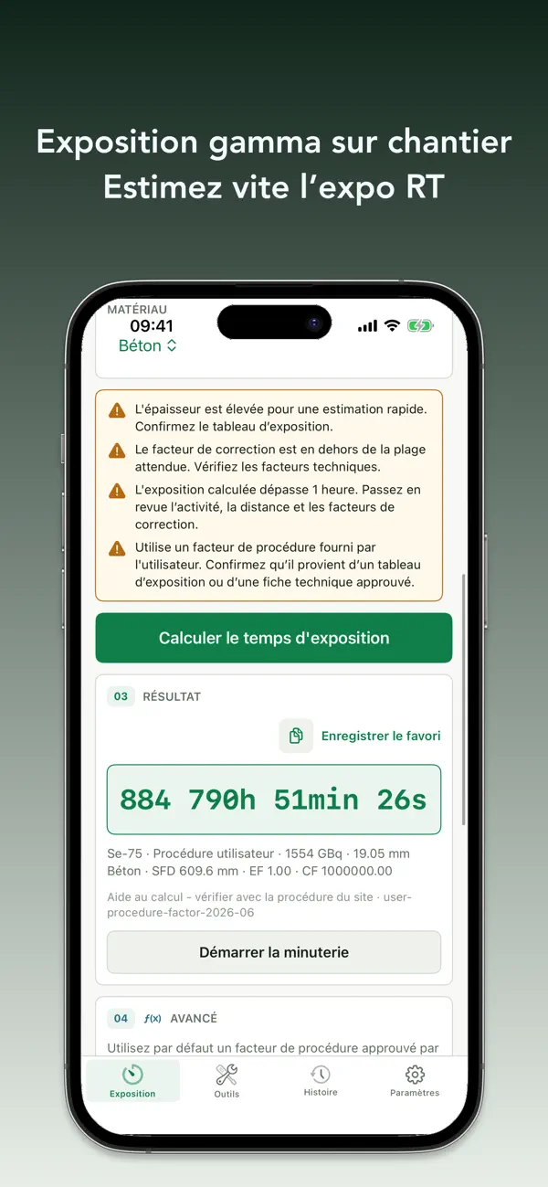 Screenshot #1 pour Calcul RT Gamma