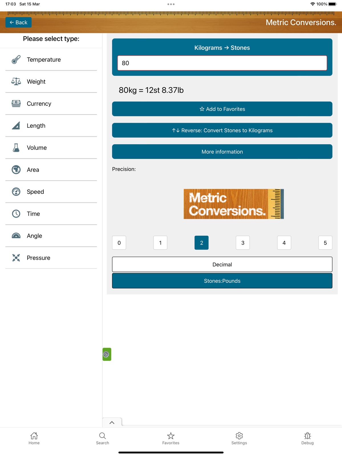 Metric Conversion tool ipad screenshot 4
