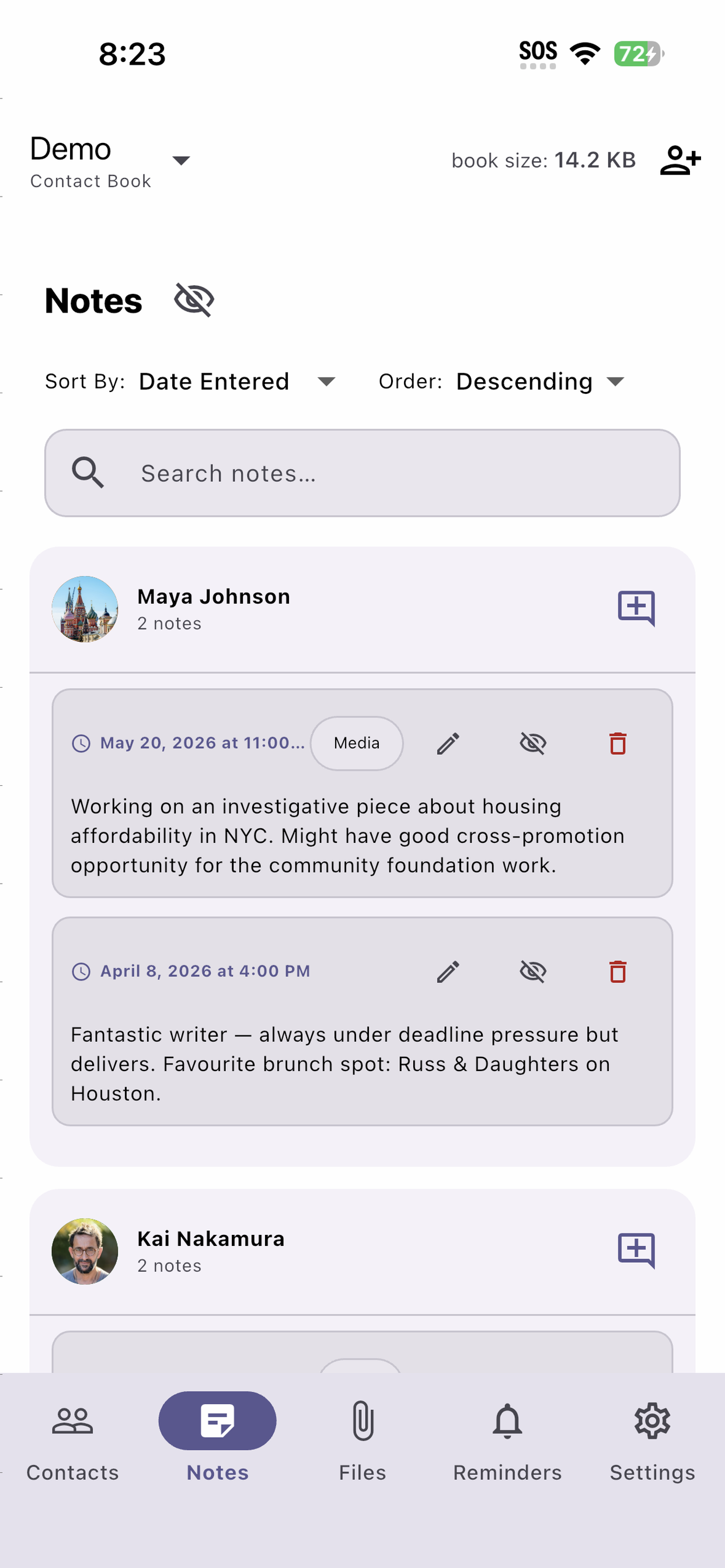 Virtual Rolodex screenshot 3
