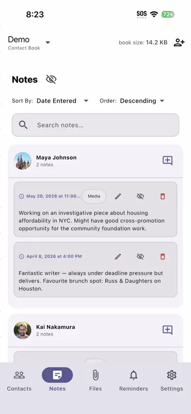 Virtual Rolodex screenshot 3