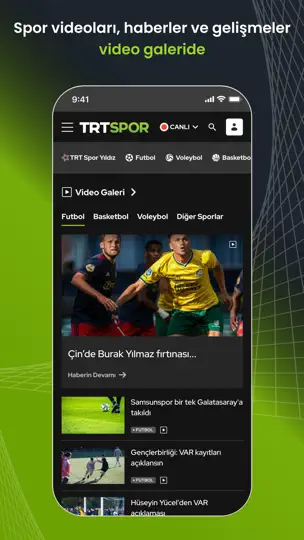 Скриншот TRT Spor – Canlı Maç Ve Haber на iPhone 7