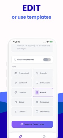 Cover Letter Creator - Get Job iPhone screenshot