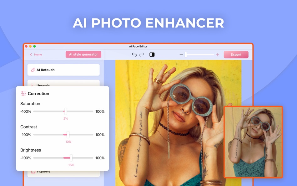 #4. AI Face Editor: Perfect Selfie (macOS) By: AppCurrent, LLC