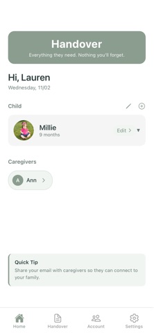 Handover App screenshot