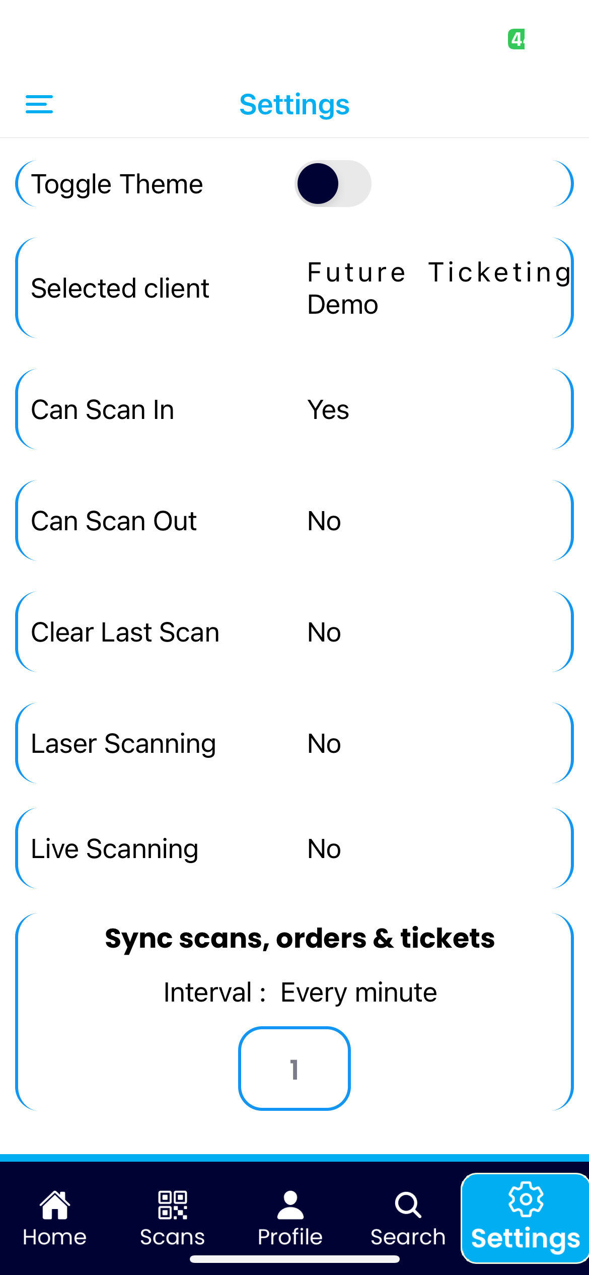 Future Ticketing Scanner
