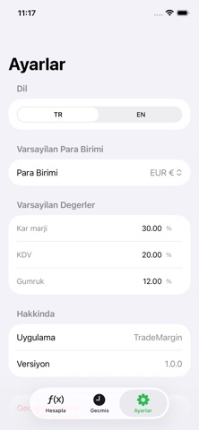 Trade Margin screenshot