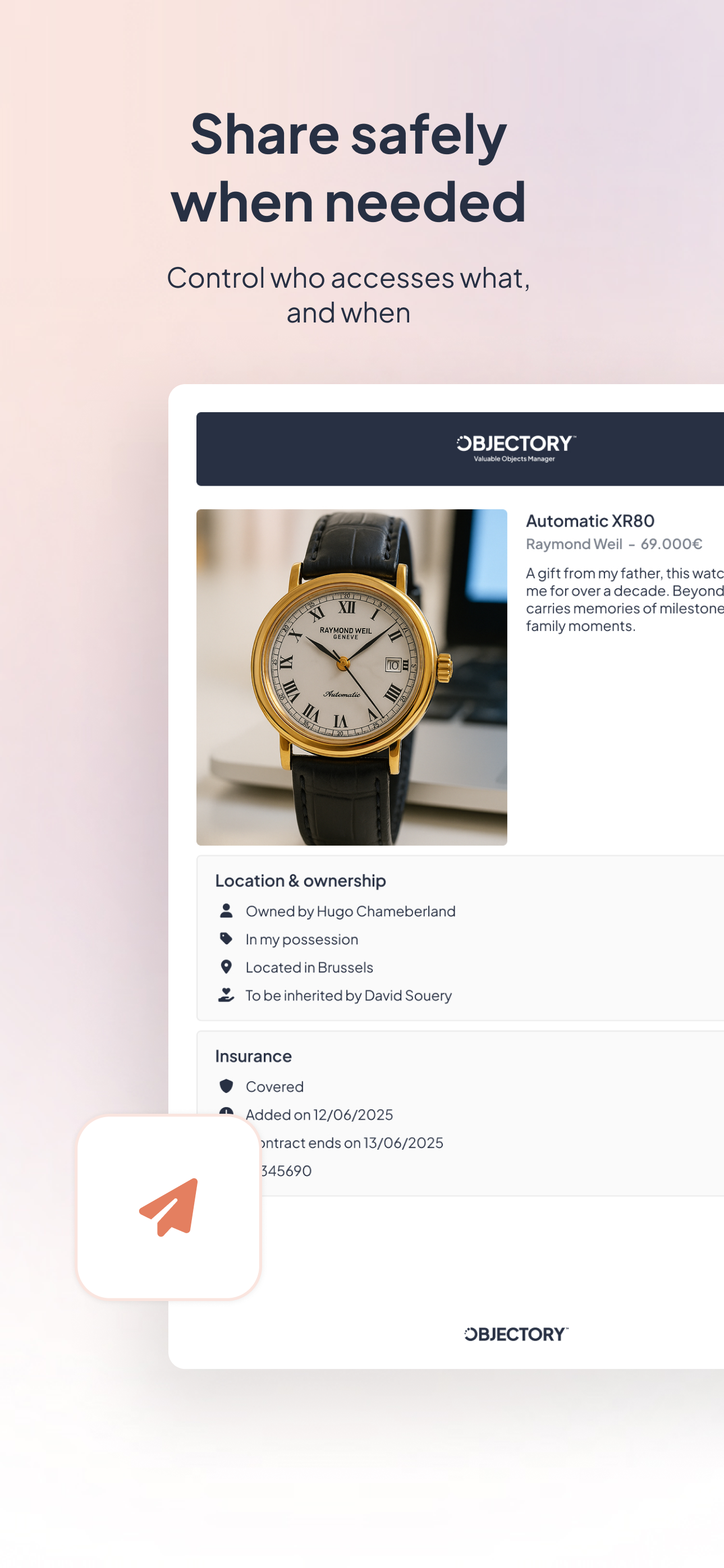 Objectory - Valuables Manager