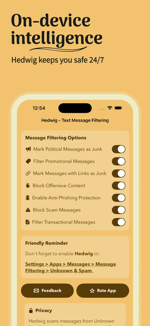 Screenshot #3 pour Hedwig - Block Text Messages