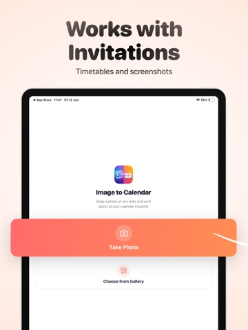 Image to Calendar Scanner iPad screenshot