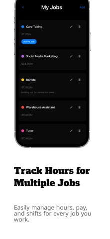 Hours Tracker : Shifts & Jobs screenshot