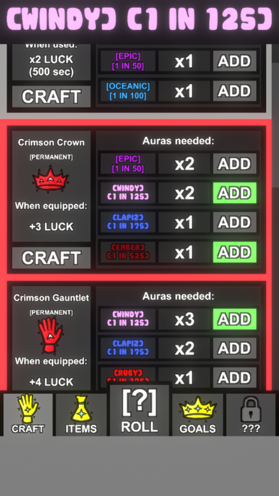 Auras RNG Screenshot
