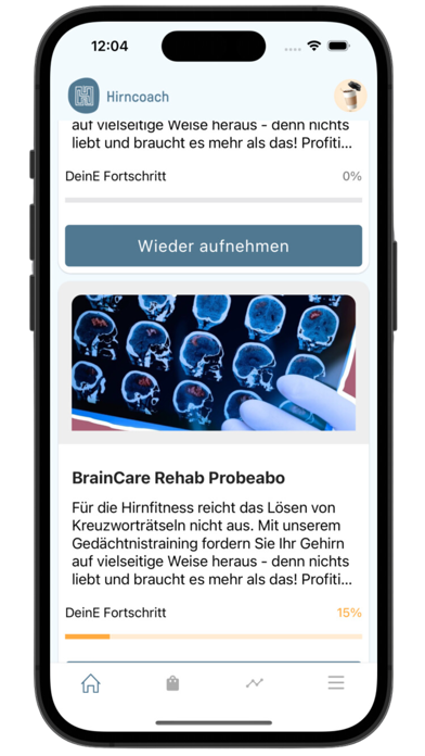 Hirncoach app screenshot