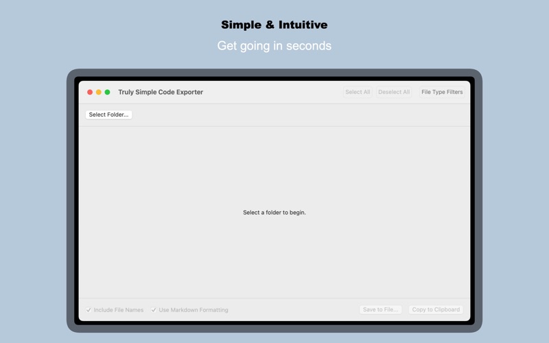 Truly Simple Code Exporter app screenshot 2