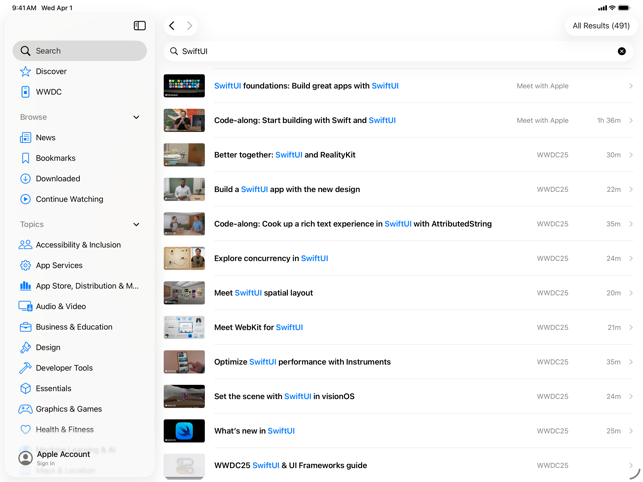 Apple Developer Screenshot
