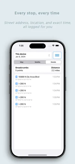 Breadcrumbs - Location History screenshot 2