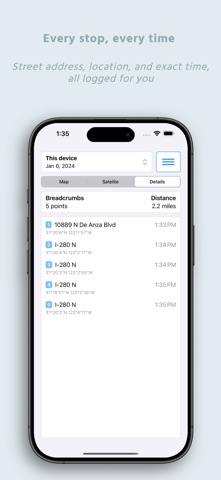 Breadcrumbs - Location History Screenshot 2 of 5