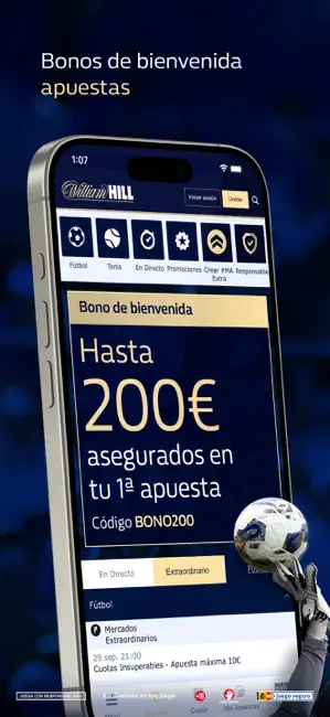 William Hill Apuestas iPhone screenshot 1