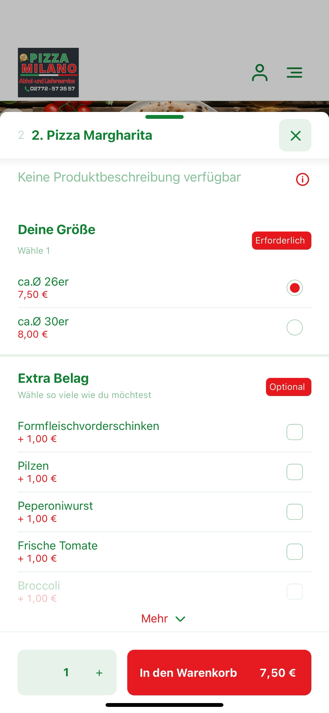Pizza Milano Herborn