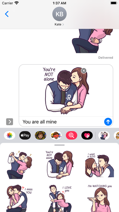 Screenshot #1 pour Romantic Couple Sticker Pack#7