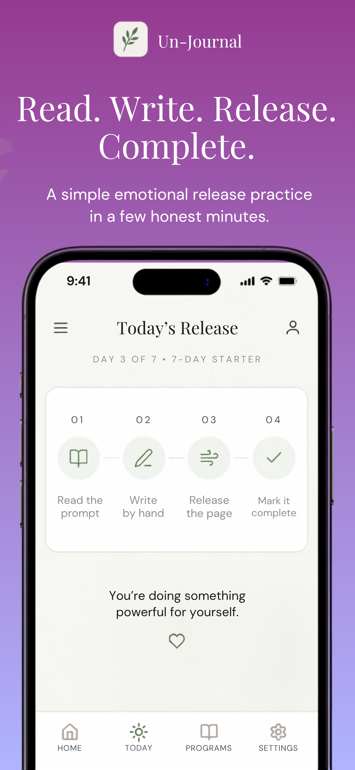 Un-Journal: Write & Release screenshot 2