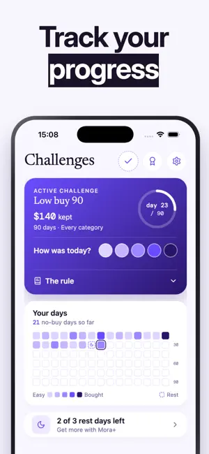 mora: no buy challenge tracker screenshot 3