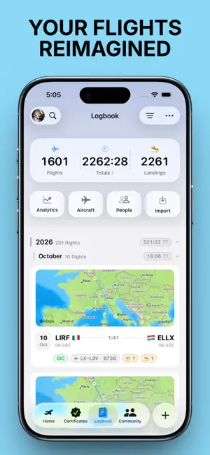 Pilotflows - Pilot Logbook screenshot 1