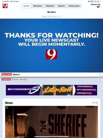 News 9 iPad screenshot