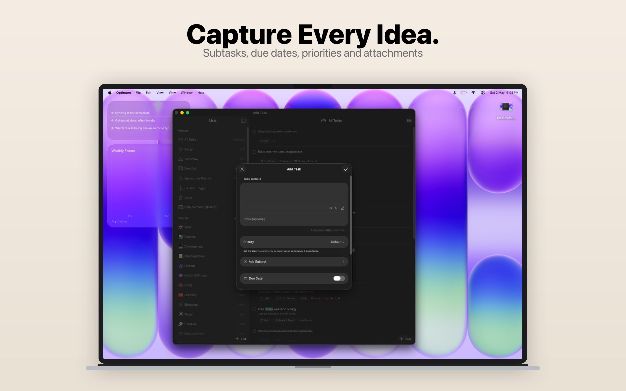 Optimum: Planner & Focus Timer screenshot 23