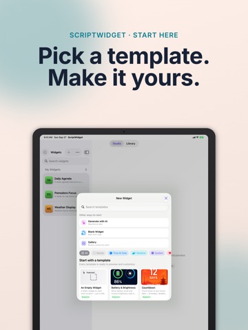 ScriptWidget iPad screenshot 1