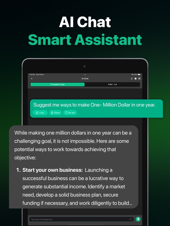 AI Chat: Ask Chat AI Assistant iPad screenshot 1 - Utilities app