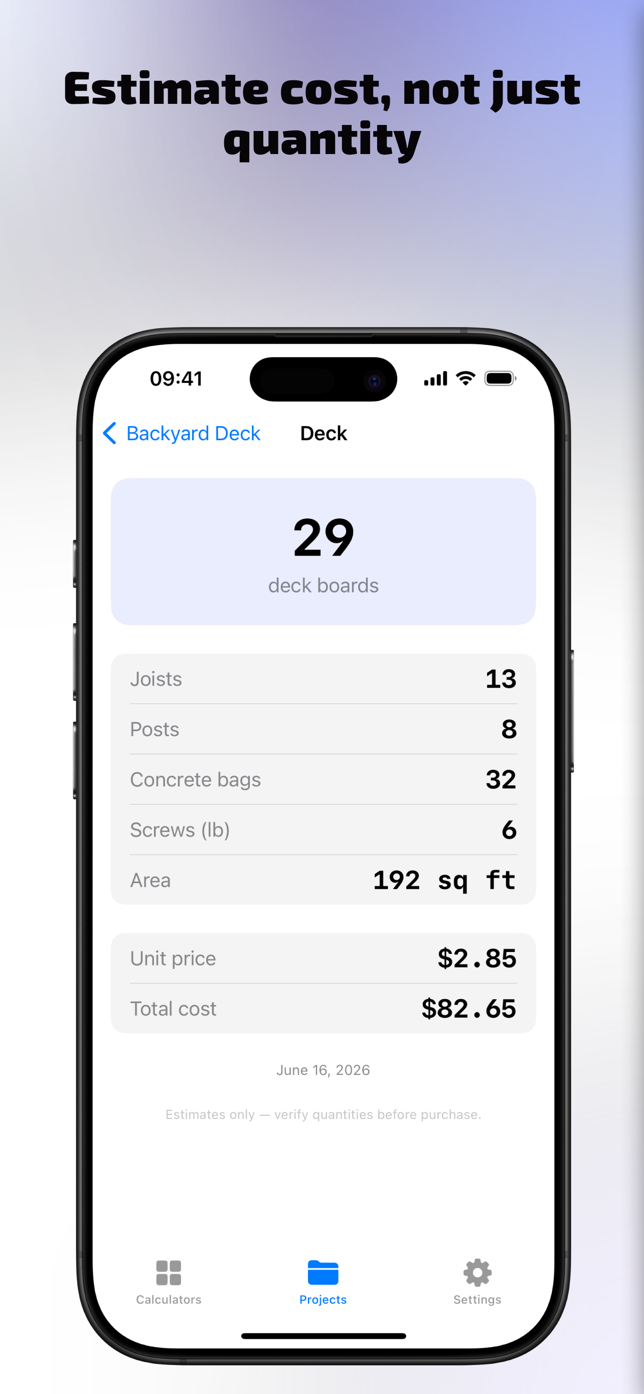 HouseCalc: Material Calculator