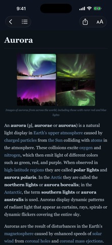 Lore: Reader for Wikipedia screenshot