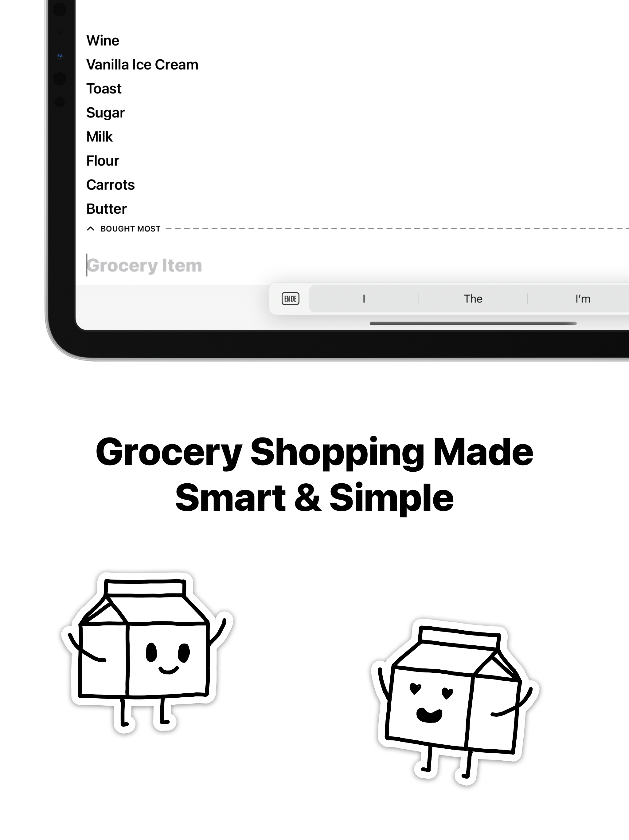 Milk - Sorted Grocery List