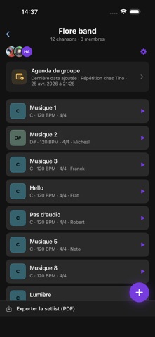 JamBoard - Setlists & Accords screenshot