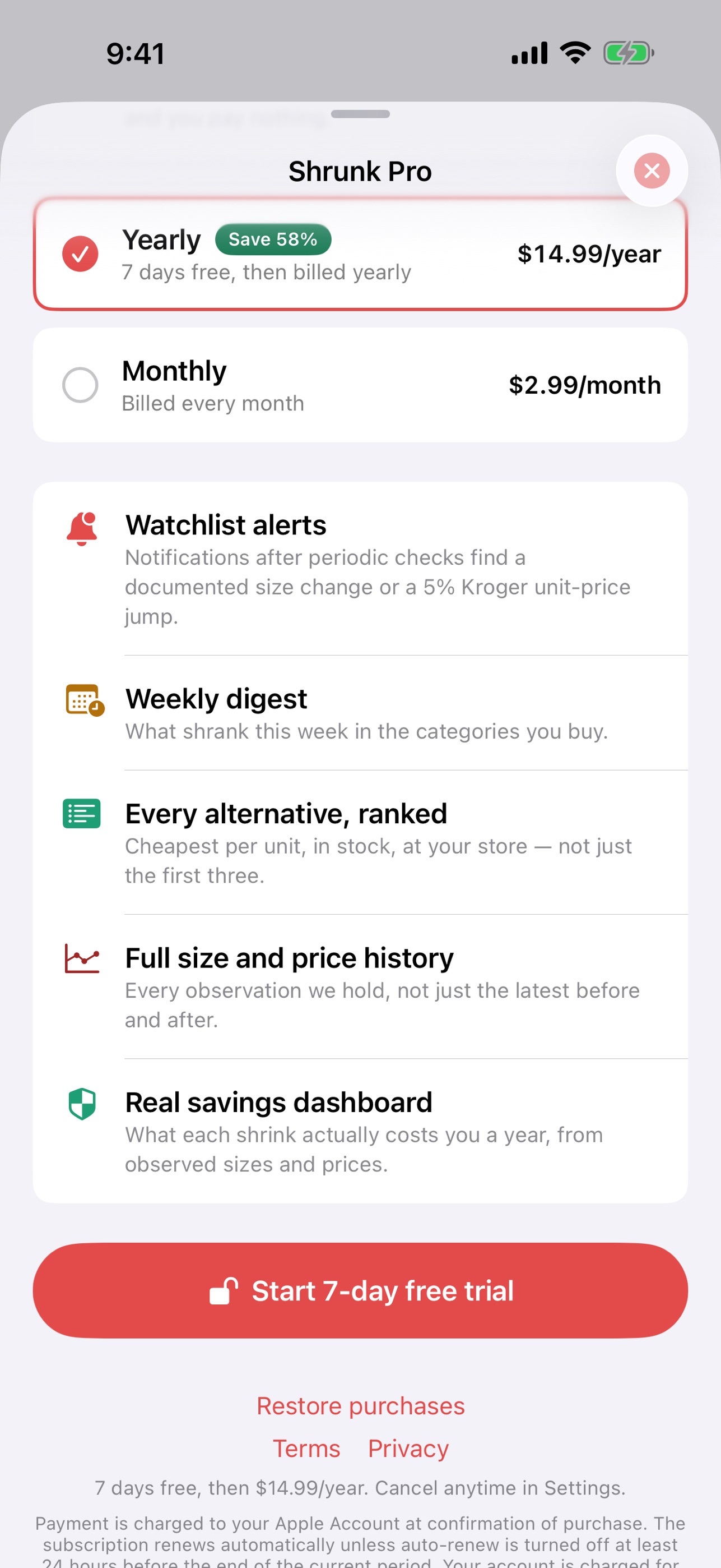 Screenshot 6 of Shrunk: Shrinkflation Scanner